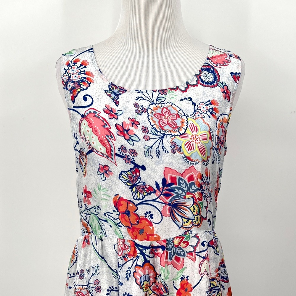 SUNDANCE Dress Womens Small Light Gray Multi Floral Print Silk Sleeveless Maxi - Picture 4 of 16